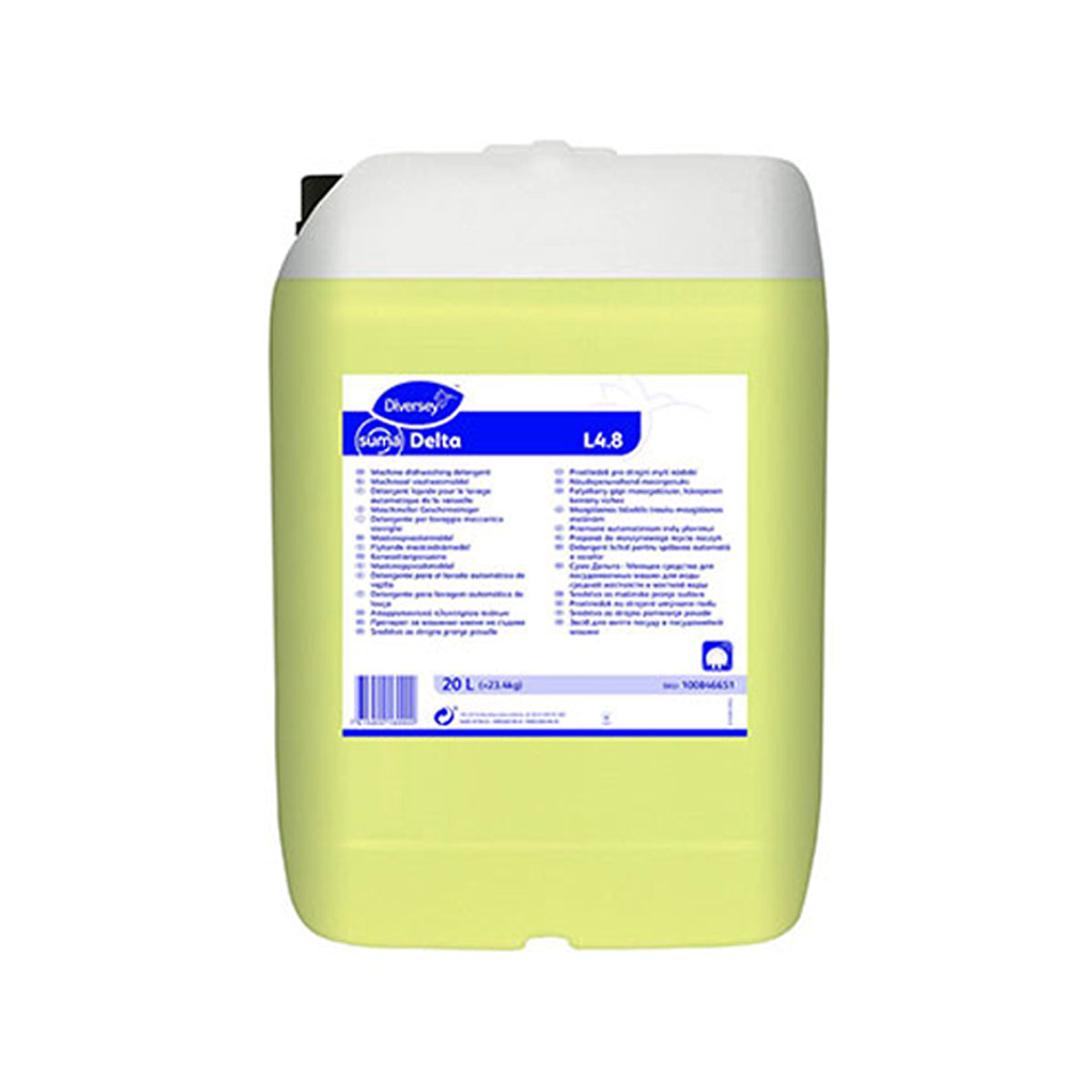DIVERSEY - SUMA DELTA L4.8 - Detergente alcalino concentrato ad elevato contenuto di sequestranti per il lavaggio meccanico delle stoviglie, indicato per acque dure. Formati lt 20 e lt 5