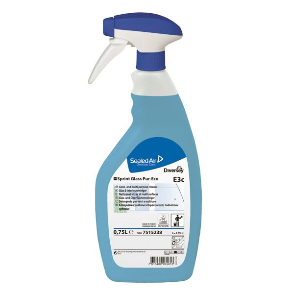 TASKI SPRINT GLASS PUR-ECO - DETERGENTE PER VETRI E MULTIUSO - SPRUZZATORE da 750 ml