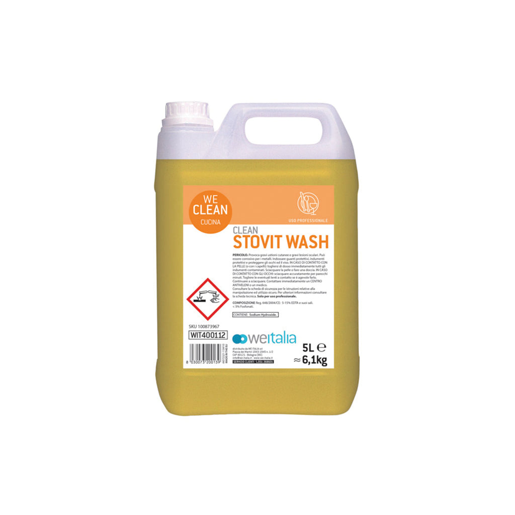 WE CLEAN STOVIT WASH Detergente liquido per il lavaggio di stoviglie e bicchieri in lavastoviglie dotate di dosatori automatici - FORMATI lt 20 e lt 5
