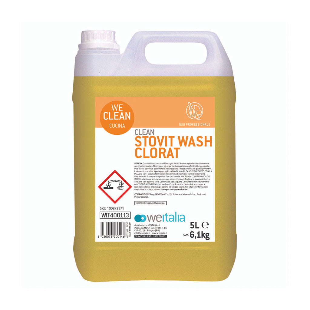 WE CLEAN STOVIT WASH SPECIAL Detergente lavaggio stoviglie alta qualità per acque di elevata durezza Formati lt 20 e lt 5