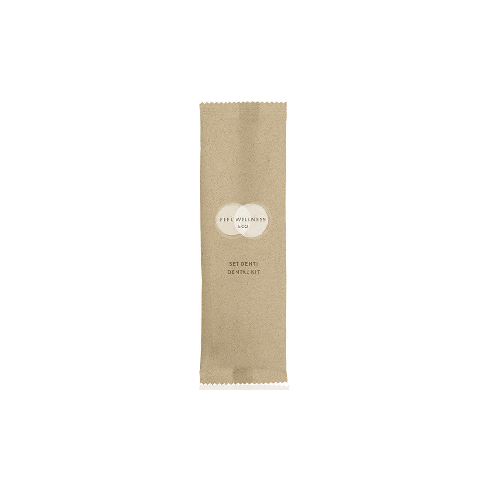 SET IGIENE DENTALE IN FLOWPACK IN CARTA RICICLATA FEEL WELLNESS ECO - CONFEZIONE 500 pezzi