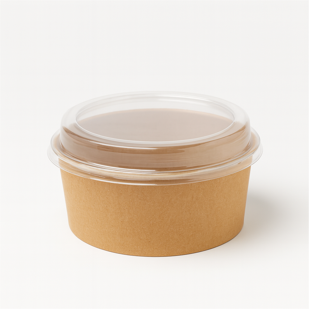 PAPERLYNEN - INSALATIERA ROTONDA CARTONCINO POKE AVANA LAMINATA PE ML.500 CF.50 PZ.