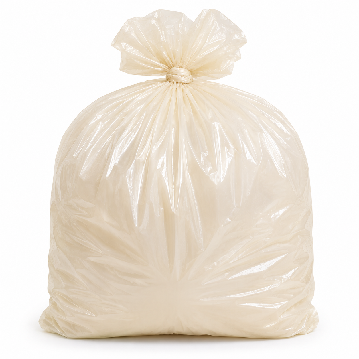 SACCO PER RIFIUTI CON SOFFIETTO IN LDPE RIGENERATO 80x100 cm - BIANCO AMBRATO - SCATOLA DA 155 PEZZI