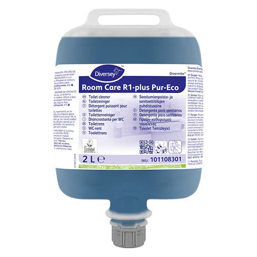ROOM CARE R1-PLUS PUR-ECO - DETERGENTE PER WC CONCENTRATO - 2 RICARICHE da 2 lt
