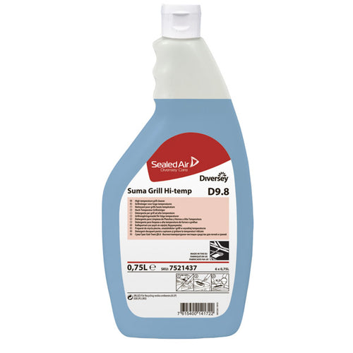 SUMA GRILL HI-TEMP D9.8 - DETERGENTE ENERGICO PER GRILL E PIASTRE CALDE - SPRUZZATORE da 750 ml