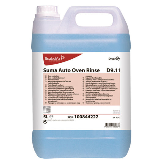 SUMA AUTO OVEN RINSE D9.11 - BRILLANTANTE CONCENTRATO PER FORNI AUTOPULENTI - TANICA da 5 lt