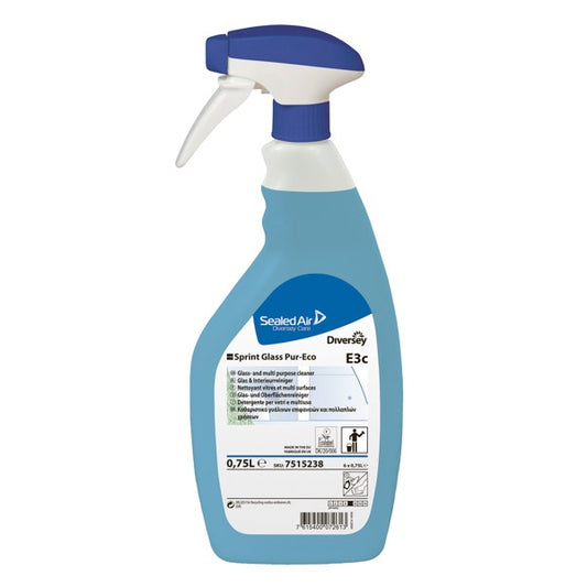 TASKI SPRINT GLASS PUR-ECO - DETERGENTE PER VETRI E MULTIUSO - SPRUZZATORE da 750 ml