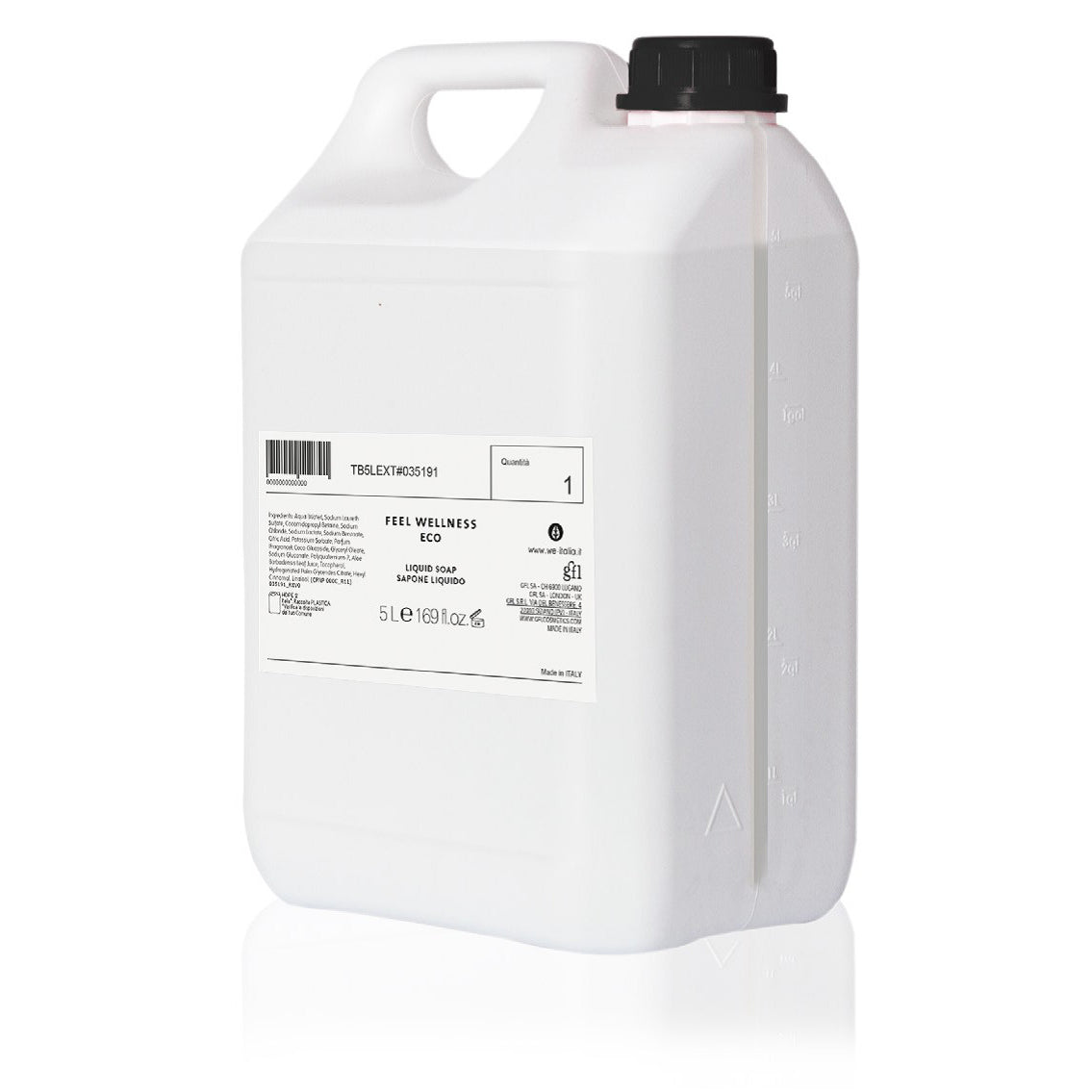 SAPONE LIQUIDO FEEL WELLNESS LINEA ECO - RICARICA 2 TANICHE DA 5 LT