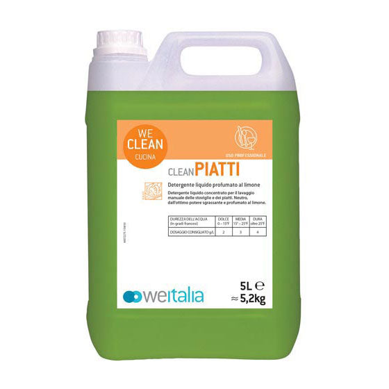 CLEAN PIATTI DETERGENTE LIQUIDO CONCENTRATO PER STOVIGLIE - TANICA 5 lt