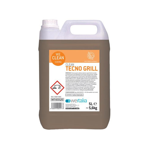 CLEAN TECNO GRILL - DETERGENTE PER FORNI, PIASTRE E GRILL - TANICA DA 5 lt