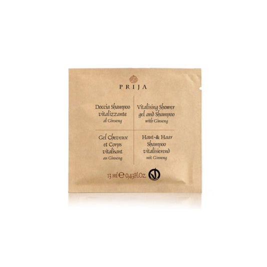 SHAMPOO DOCCIA VITALIZZANTE AL GINSENG LINEA PRIJIA - CONFEZIONE DA 600 BUSTINE