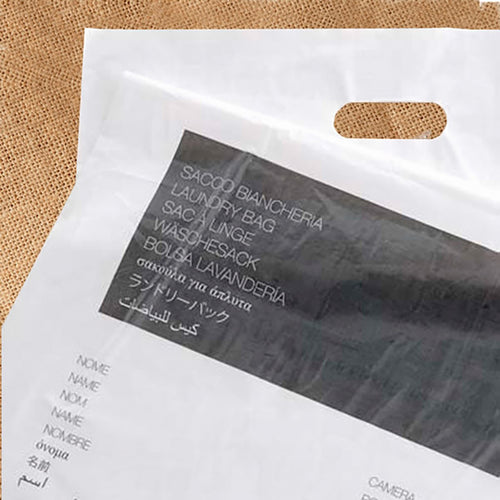 SACCHETTO BIANCHERIA LINEA NO LOGO CON MANICO A FAGIOLO - SCATOLA DA 1000 PEZZI