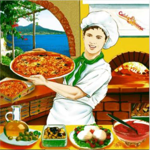 SCATOLA PER PIZZA PICCOLA VESUVIO - 27x27x3 cm - Confezione da 150 pezzi