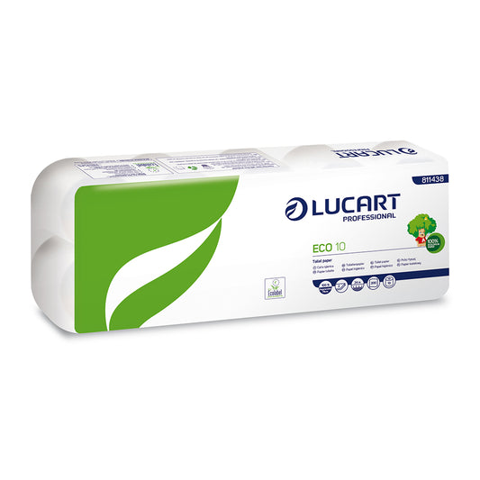CARTA IGIENICA ECO LUCART 2 VELI 200 STRAPPI - 10 CONF. da 12 ROTOLI (Tot. 120 PZ)