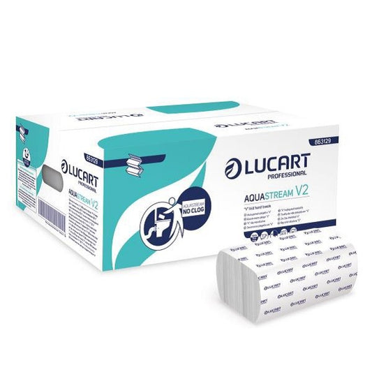 ASCIUGAMANO AQUASTREAM V2 PIEGATI A V - SCATOLA 20 FASCETTE da 170 PEZZI