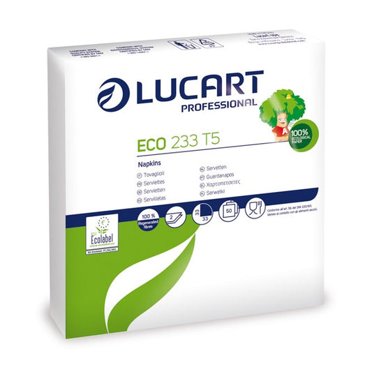 TOVAGLIOLO ECO  BIANCO CM.33X33 - SCATOLA 48 PACCHETTI da 50 PEZZI (tot. 2400 PEZZI)