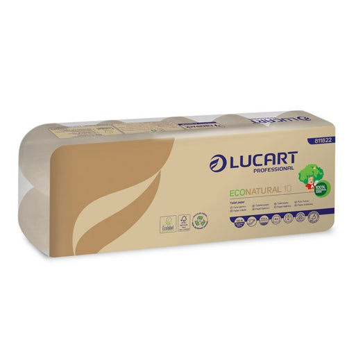 CARTA IGIENICA GOFFRATA ECO NATURAL - SCATOLA 10 CONFEZIONI da 12 ROTOLI (tot. 120 ROTOLI)