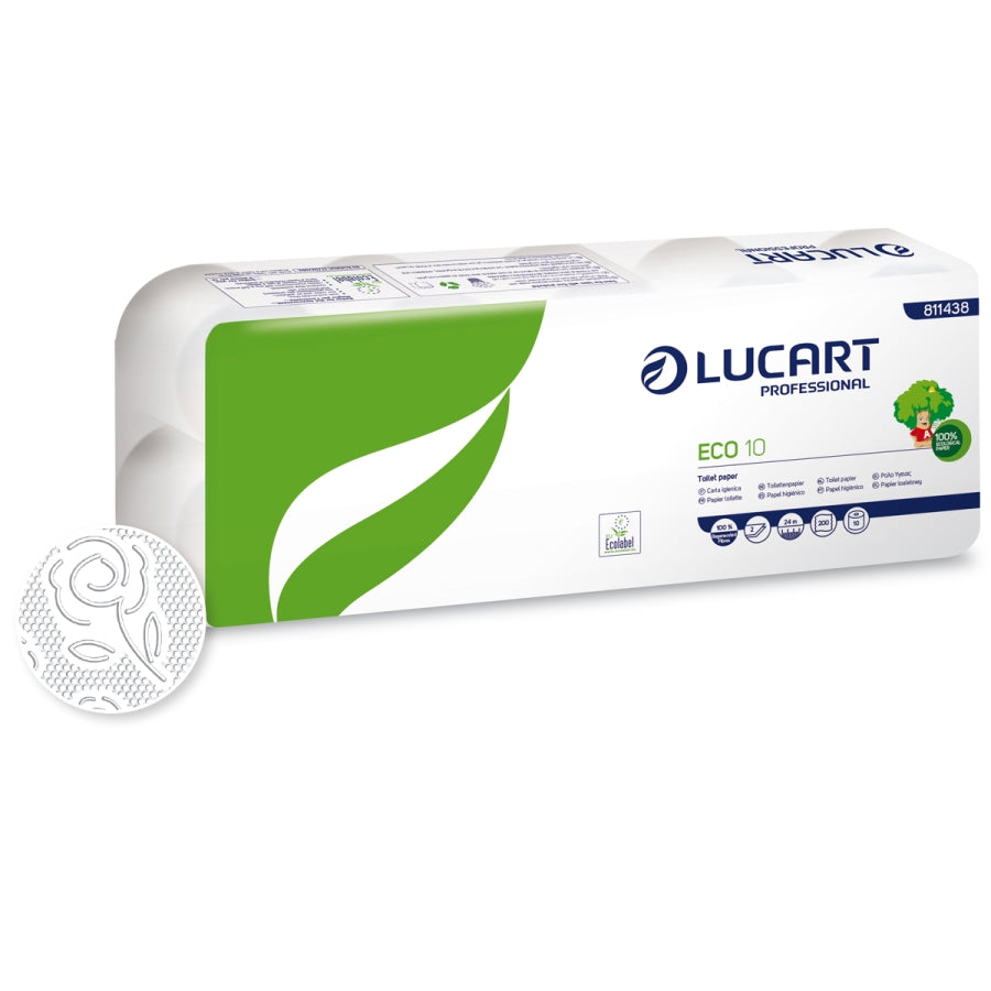 CARTA IGIENICA ROTOLO STRONG 10 BIANCA ECOLABEL 2V ST.200 Confezione da 10 PZ.