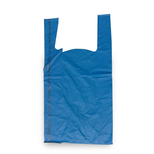 SHOPPER BIOCOMPOSTABILE BLU - VIARIE DIMENSIONI - CARTONE DA 300 PEZZI