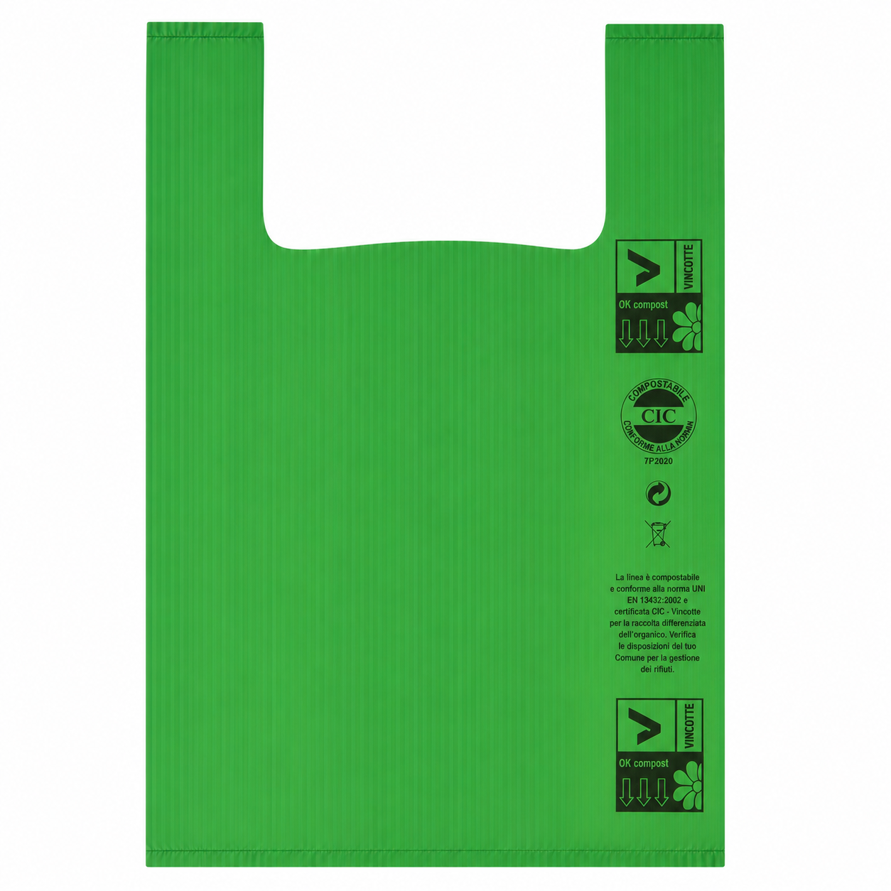 SHOPPER BIOCOMPOSTABILE  GRANDE 30+20 cm × 55 cm (Altezza) - VARI COLORI - 300 PEZZI