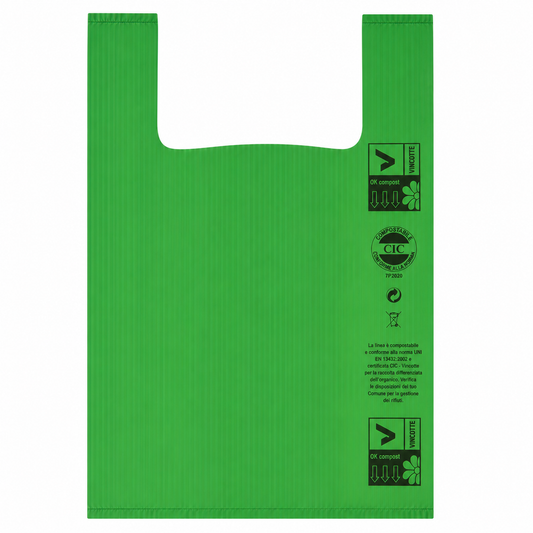 SHOPPER BIOCOMPOSTABILE  GRANDE 30+20 cm × 55 cm (Altezza) - VARI COLORI - 300 PEZZI