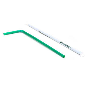 CANNUCCIA FLESSIBILE PLA VERDE IMBUSTATA SINGOLARMENTE