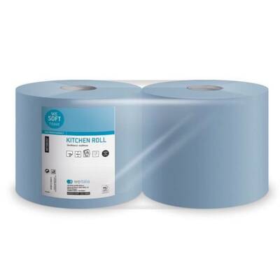 BOBINA BLU KITCHEN ROLL WE TISSUE 2 VELI 800 STRAPPI CF.2 PZ.