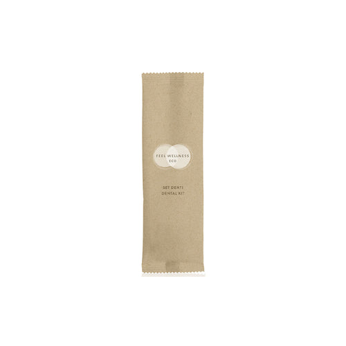 SET IGIENE DENTALE IN FLOWPACK IN CARTA RICICLATA FEEL WELLNESS ECO - CONFEZIONE 500 pezzi