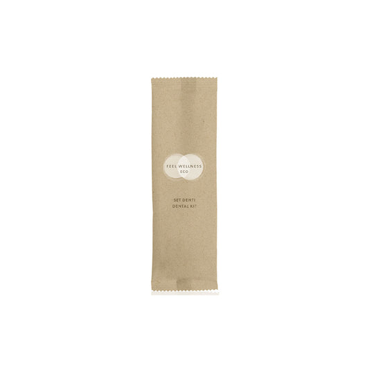 SET IGIENE DENTALE IN FLOWPACK IN CARTA RICICLATA FEEL WELLNESS ECO - CONFEZIONE 500 pezzi