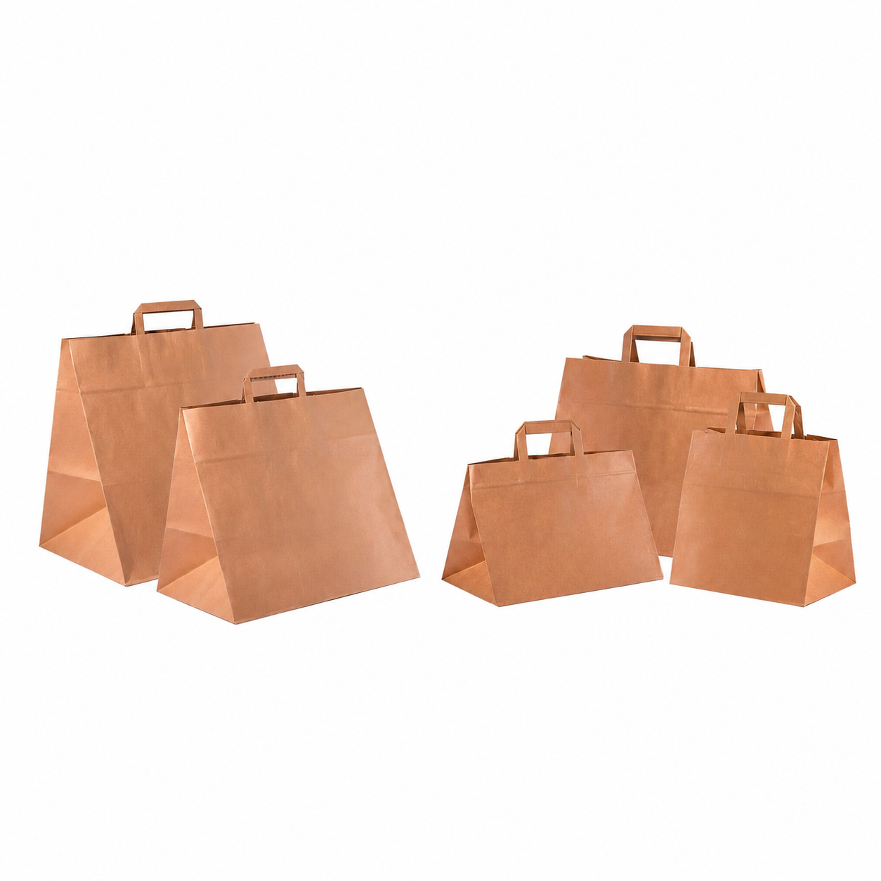 SHOPPER CARTA KRAFT AVANA PASTICCERIA - CON MANICO RINFORZATO - 32+20 cm × 30 cm (Altezza) SCATOLA 250 PEZZI