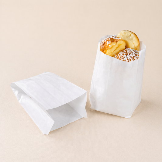 SACCHETTO BRIOCHE IN CARTA KRAFT BIANCA - VARIE DIMENSIONI