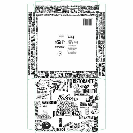 SCATOLA PIZZA TAKE AWAY VINTAGE - 33x33x3,5 cm - CONFEZIONE 100 PEZZI