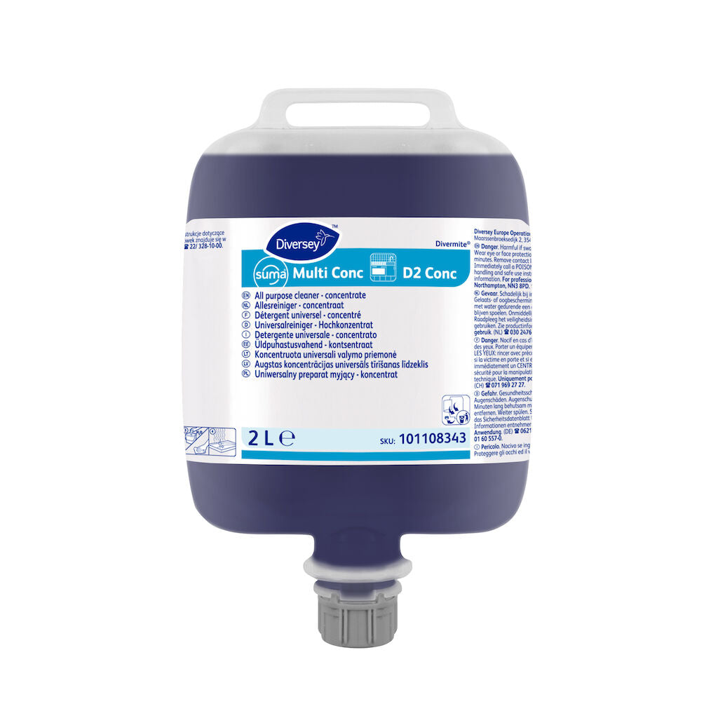 SUMA MULTI CONC D2 - DETERGENTE UNIVERSALE SUPERCONCENTRATO - 3 RICARICHE da 2 lt