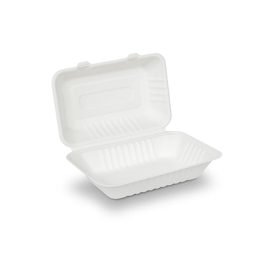 CONTENITORE IN POLPA BIANCO CON COPERCHIO INCERNIERATO