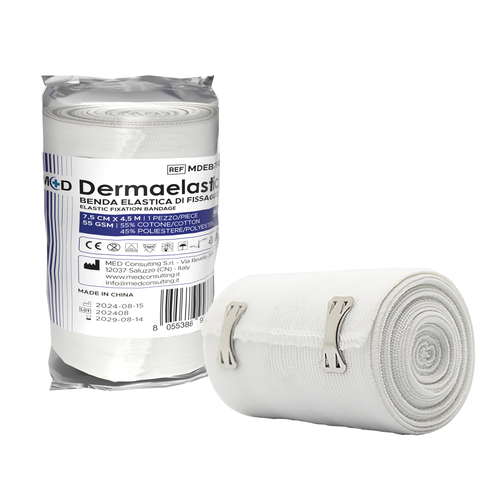 DERMAELASTIC - BENDA ELASTICA BIANCA A COMPRESSIONE MODERATA - 5 cm x 4,5 m - Confezione da 1 pezzo