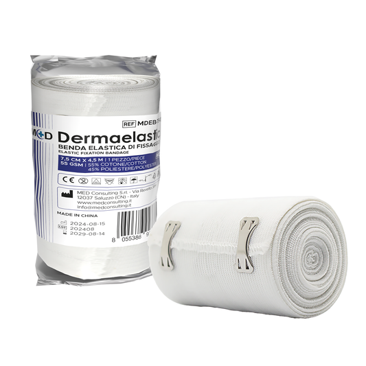 DERMAELASTIC - BENDA ELASTICA BIANCA A COMPRESSIONE MODERATA - 5 cm x 4,5 m - Confezione da 1 pezzo