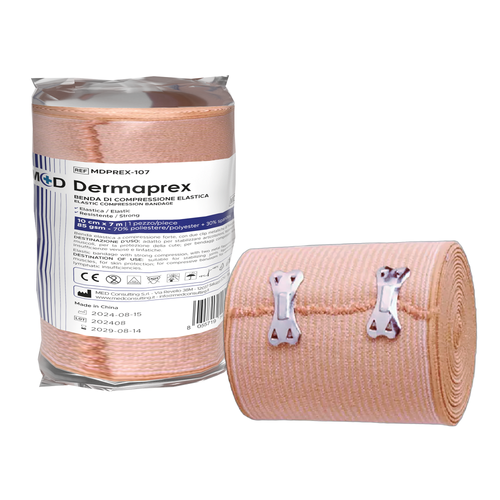 DERMAPREX - BENDA ELASTICA A COMPRESSIONE FORTE - 10 cm x 7 m - Confezione da 1 pezzo