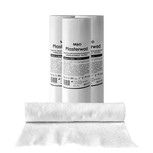 PLASTERWAD COTONE - OVATTA ORTOPEDICA AGUGLIATA, STERILIZZABILE - 10 cm x 3 m -  Confezione da 12 pezzi