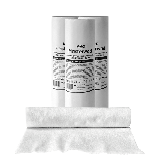 PLASTERWAD COTONE - OVATTA ORTOPEDICA AGUGLIATA, STERILIZZABILE - 10 cm x 3 m -  Confezione da 12 pezzi