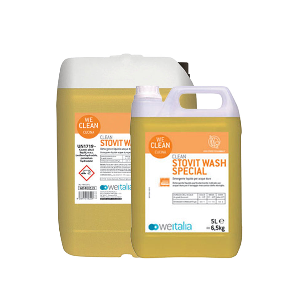 WE CLEAN STOVIT WASH SPECIAL Detergente lavaggio stoviglie alta qualità per acque di elevata durezza Formati lt 20 e lt 5