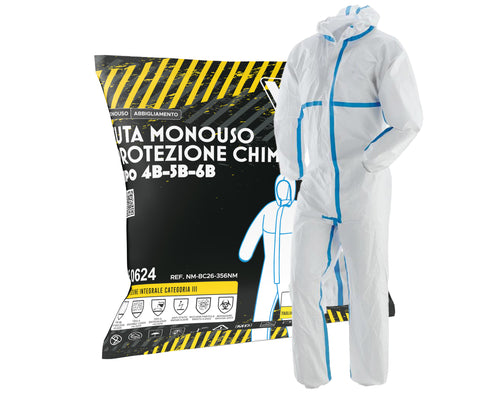 TUTA PROTEZIONE CHIMICA 4B-5B-6B IN PLP+PE 65 GSM - 1 PZ