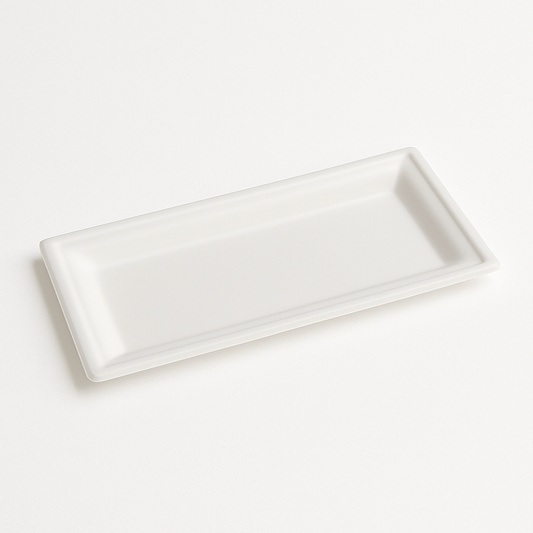 VASSOIO RETTANGOLARE IN POLPA GR. 16 CM. 13X26 CF. 50 PZ.