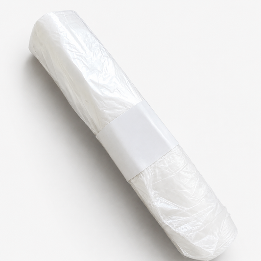 SACCHI A ROTOLO BIANCHI IN LDPE CON FASCETTA NEUTRA - 85x65 cm - 16 ROTOLI da 25 PEZZI (tot. 400 PEZZI)