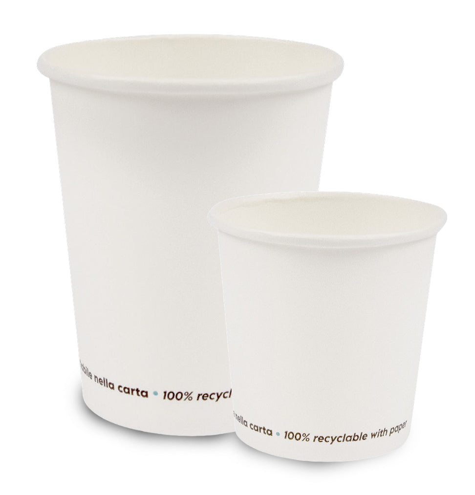 BICCHIERI CAFFE' E CAPPUCCINO CARRARA BIANCO CARTONCINO+PE