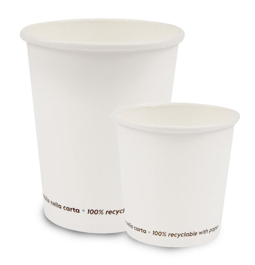 BICCHIERI CAFFE' E CAPPUCCINO CARRARA BIANCO CARTONCINO+PE