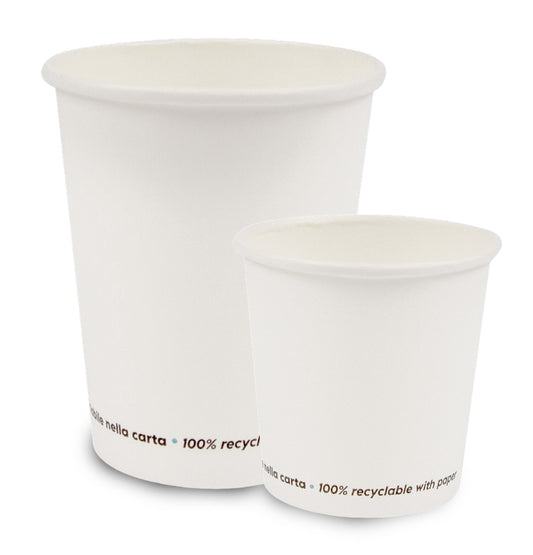 BICCHIERI CAFFE' E CAPPUCCINO CARRARA BIANCO CARTONCINO+PE