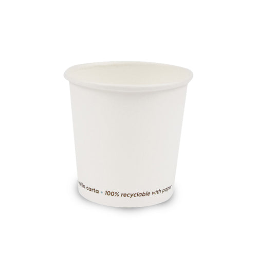 BICCHIERE CAFFE' CARTONCINO BIANCO + PLA "COMPOST ME" ML. 118 CF. 50 PZ.