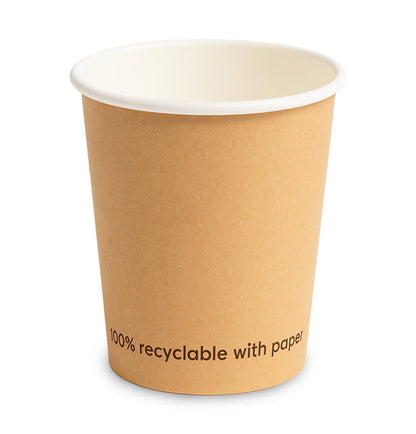 BICCHIERI DA CAFFE' E CAPPUCCINO IN CARTONCINO AVANA DA 100 E 250 ml - CF.50 PZ.