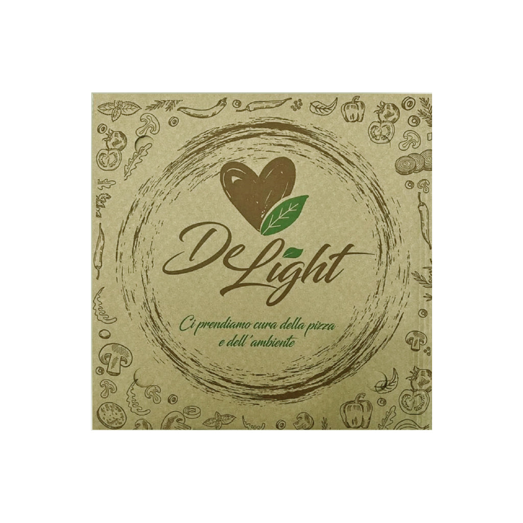 SCATOLA PIZZA CARTONE AVANA IMMAGINE DELIGHT CM.32,5X32,5X3H CF.100 PZ.