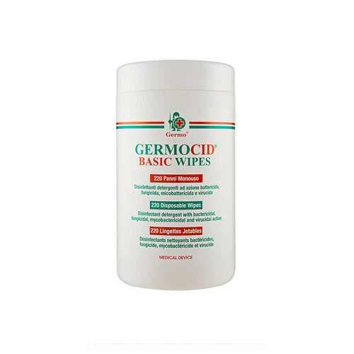 GERMOCID BASIC WIPES 220 - Panni detergenti disinfettanti per dispositivi medici non invasivi (BARATTOLO 220 PZ)